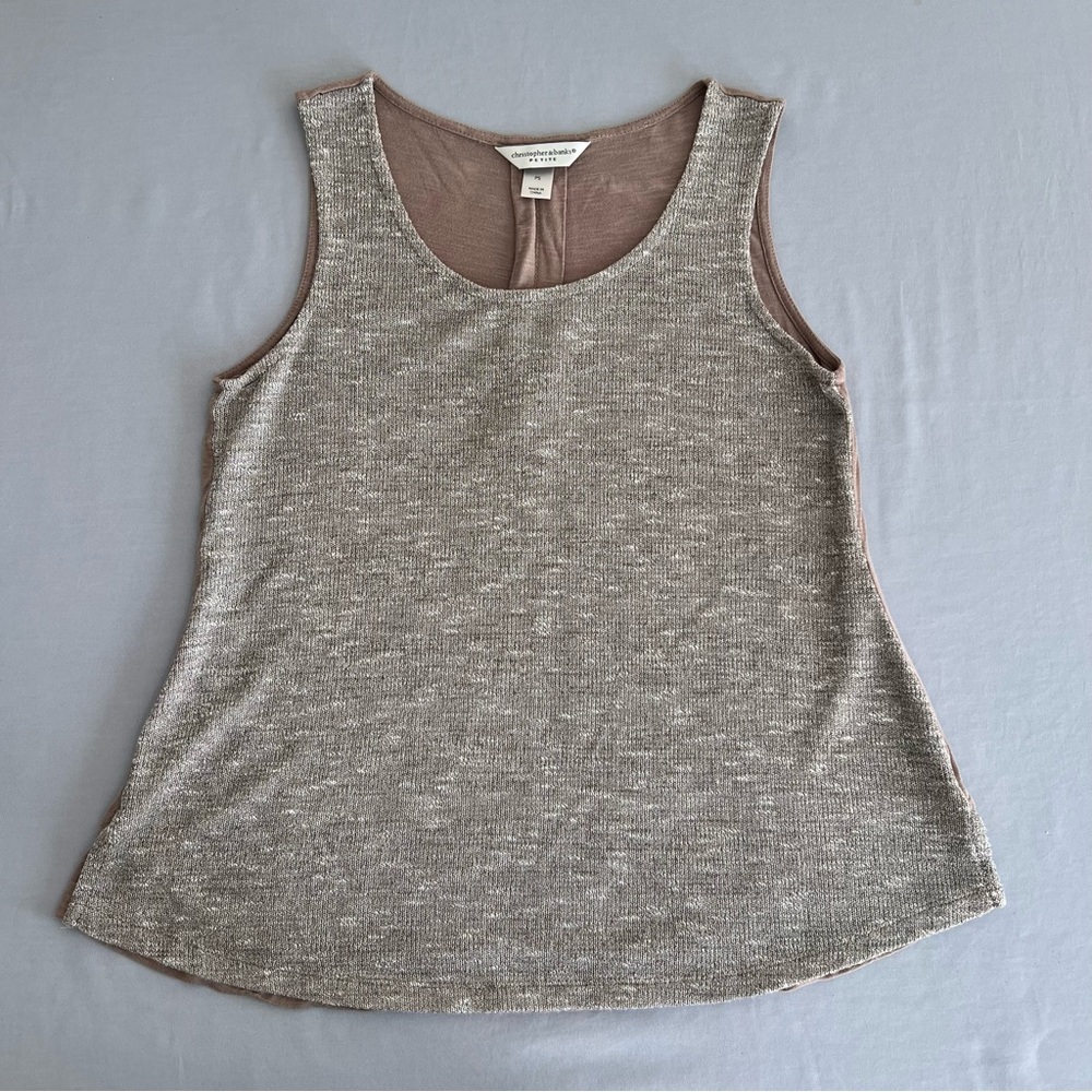 Christopher & Banks Heathered Beige Tank Top - Women’s Size PS